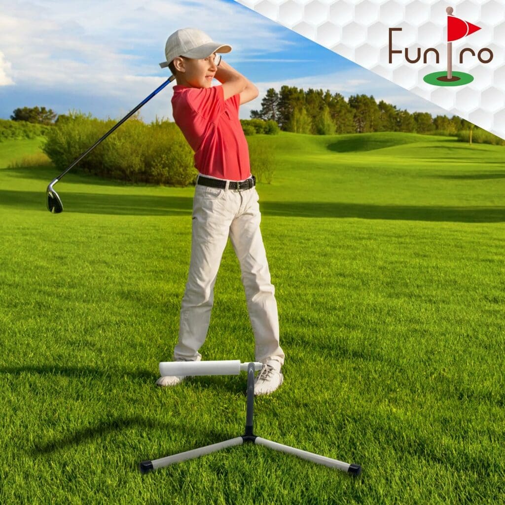 FunPro Golf Slice Corrector - Inside Approach Golf Swing Trainer Aid, Portable Golf Practice Tool for a Proper Swing, Golf Swing Training Aid for Beginners  Players, Lightweight, 1.3 lbs.