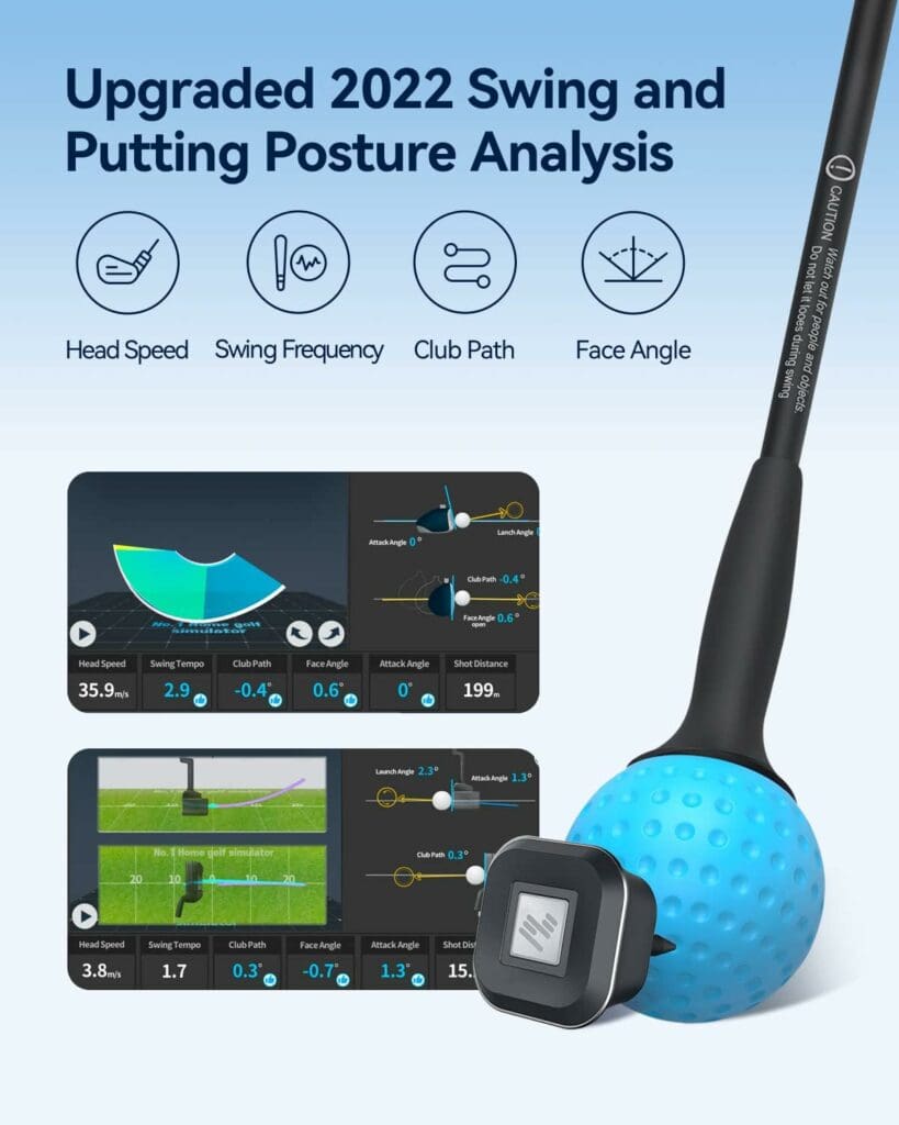 PHIGOLF Phigolf2 Golf Simulator with Swing Stick for Indoor  Outdoor Use, Golf Swing Trainer with Upgraded Motion Sensor  3D Swing Analysis, Compatible WGT/E6 Connect APP, Works with Smartdevices