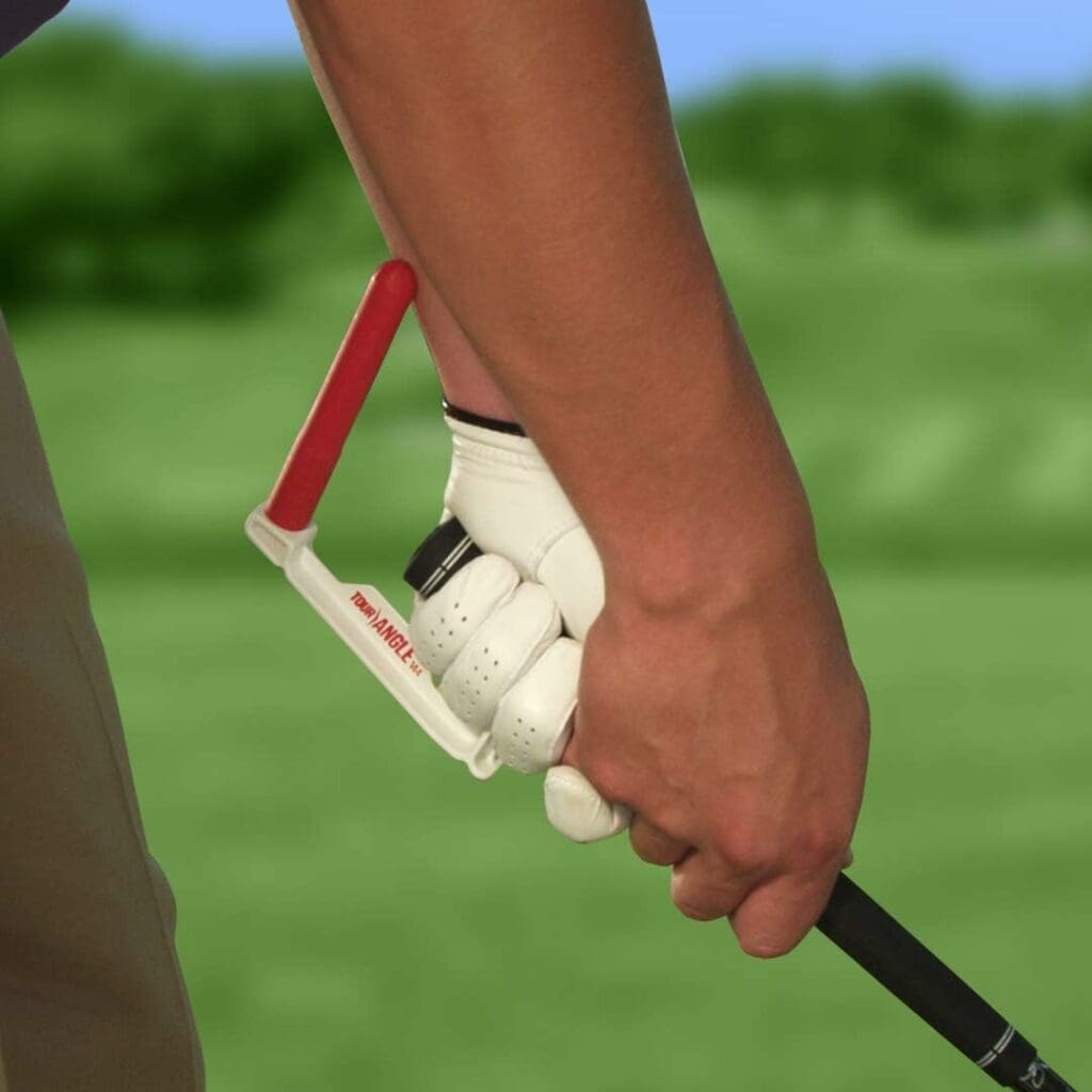 Tour Angle 144 Golf Swing Training Aid - Golf Wrist Hinge Trainer - Corrects Posture  Stance - Improves Power  Distance - Helps Golf Club Grip - Eliminates Casting  Chipping Yips