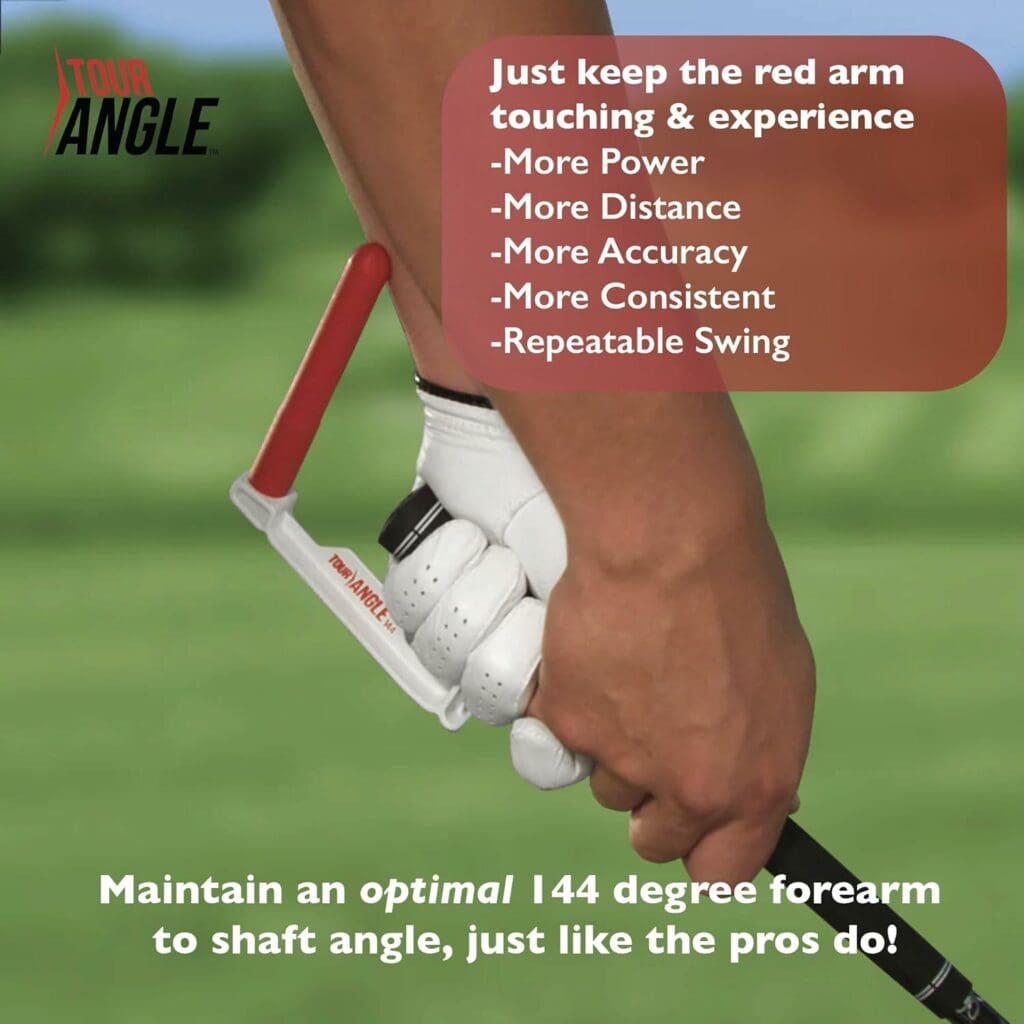 Tour Angle 144 Golf Swing Training Aid - Golf Wrist Hinge Trainer - Corrects Posture  Stance - Improves Power  Distance - Helps Golf Club Grip - Eliminates Casting  Chipping Yips